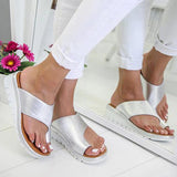 Women Orthopedic Bunion Corrector Sandals Comfy Platform Flat Leather Shoes