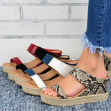 Womens Platform Wedge Sandals High Heel Slip-on Open Toe Slides