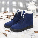 Women Pure Color Warm Winter Snow Boots