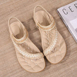 Women Comfortable Flat Heel Summer Elastic Band Chunky Sole Sandals