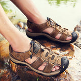 Men's Outdoor Leather Toe Cap Sandals