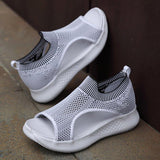 Women Daily Summer Flat Knit Fabric Athletic Sandals