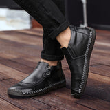 Men's Winter Large Size Vintage Casual Warm Lining Flat Boots