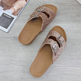 Women's Flip Flop Buckle Slip-On Summer Casual Slippers