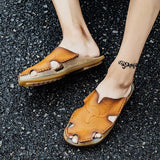 Men'S Retro Genuine Leather Slippers