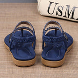 Women Comfortable Flat Heel Summer Elastic Band Chunky Sole Sandals