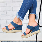 Womens Platform Wedge Sandals High Heel Slip-on Open Toe Slides