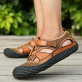 Men Sandals Genuine Leather Handmade Beach Shoes