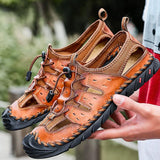 Men's Comfort Shoes Sandals Leather Breathable Walking Shoes