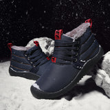 Men's Winter Casual Comfy Waterproof Cloth Warm Lining Ankle Snow Shoes