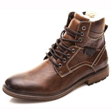 Men's Winter Retro Lace Up Casual Zipper Ankle Boots