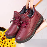 Women's Sports Shoes Thickened Leather Non-slip Sneakers