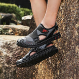 Men Leather Sports Canyoning Waterproof Sandals