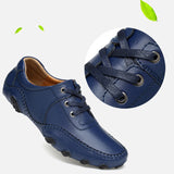 Men's Loafers & Slip-Ons 2021 Spring Lace-up Breathable Driving Casual Leather shoes