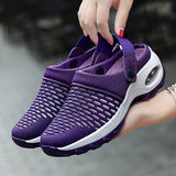 Women's Medium-heeled Casual Sandals Slippers Breathable Mesh Running Shoes