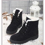 Women Pure Color Warm Winter Snow Boots