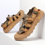 Men's Outdoor Leather Mesh Beach Sandals