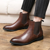 Men's Winter Vintage Casual Slip-On Warm Mid Calf Chelsea Boots