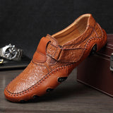 Men's Loafers & Slip-Ons Driving British Casual Leather Crocodile Pattern