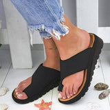 Women Orthopedic Bunion Corrector Sandals Comfy Platform Flat Leather Shoes