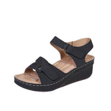 Women's round toe platform Velcro sandals