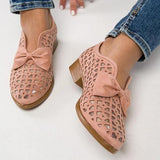 Women's Bowknot Hollow-out Flat Heel Flats