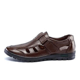 Men's Genuine Leather Sandals Outdoor Breathable Beach Shoes