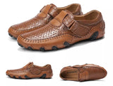 Men's Loafers & Slip-Ons Hollowed Breathable Driving British Casual Leather