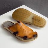 Men'S Retro Genuine Leather Slippers