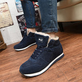 Men's Winter Boots Warm Ankle Leather Shoes