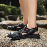 Men Leather Sports Canyoning Waterproof Sandals