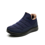 Men's Winter Casual Slip-On Waterproof Cloth Stripe Ankle Boots