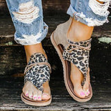 Women's Leopard Print Flat Sandals