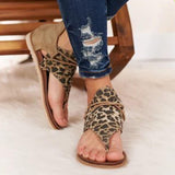 Women's Leopard Print Flat Sandals