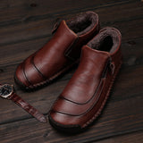 Men's Winter Large Size Vintage Casual Warm Lining Flat Boots