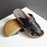 Men'S Retro Genuine Leather Slippers