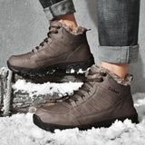 Men's Winter Outdoor Lace-up Casual High-Top Round Head Warm Snow Boots