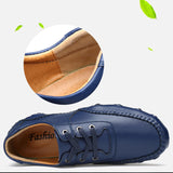 Men's Loafers & Slip-Ons 2021 Spring Lace-up Breathable Driving Casual Leather shoes