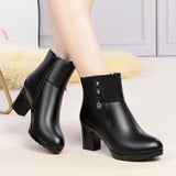 Women's Fashion Shoes Ladies High Heel Side Zipper Ankle Boots