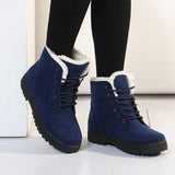 Women Pure Color Warm Winter Snow Boots