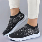 Women's Crystal Breathable Slip-On Walking Shoes