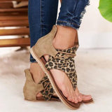 Women's Leopard Print Flat Sandals