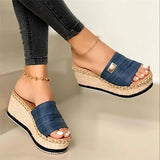 Women's Braided Strap Wedge Slippers