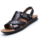 Men's Genuine Leather Casual Non-Slip Sandals Beach Slippers Shoes