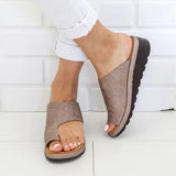 Women Orthopedic Bunion Corrector Sandals Comfy Platform Flat Leather Shoes