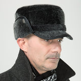 Winter men's flat warm hat