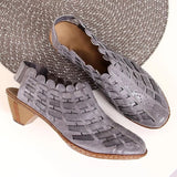 Women's Vintage Cross Knit Chic Low-Heeled Casual Shoes