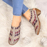 Women's Vintage Cross Knit Chic Low-Heeled Casual Shoes