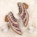 Women's Vintage Cross Knit Chic Low-Heeled Casual Shoes