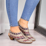 Women's Vintage Cross Knit Chic Low-Heeled Casual Shoes